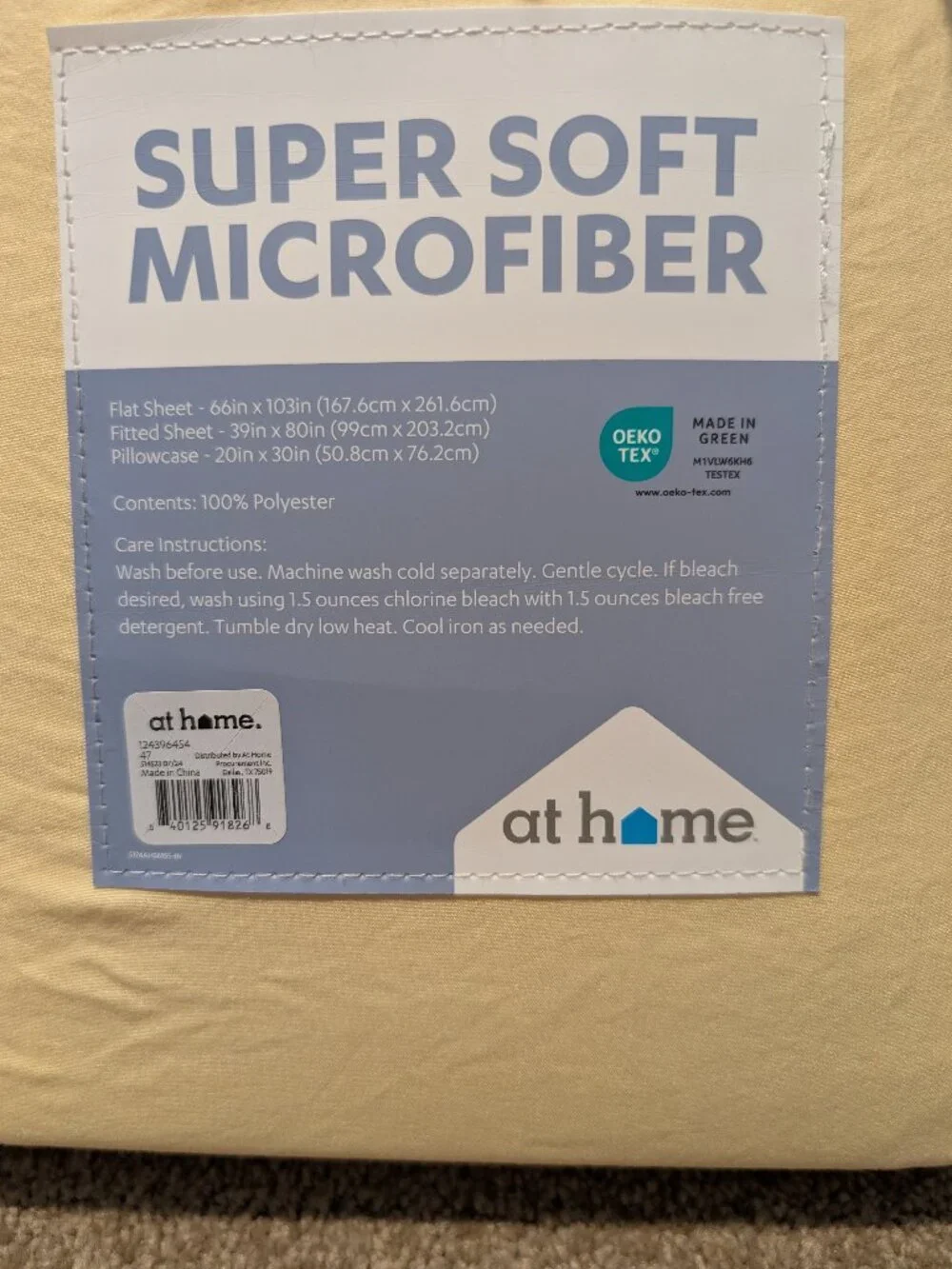 NWT Super soft microfiber 3 piece sheet set twin twin XL yellow